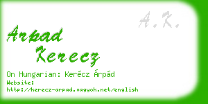 arpad kerecz business card