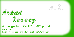 arpad kerecz business card